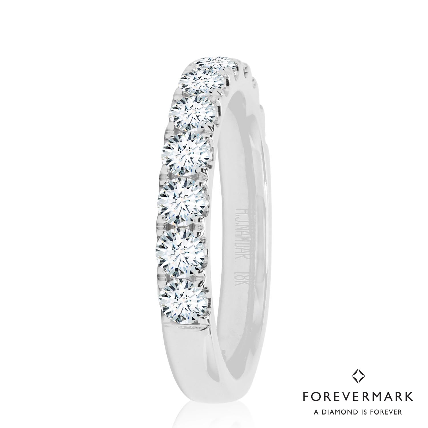 De Beers Forevermark Diamond Wedding Band in 18kt White Gold (1ct tw)