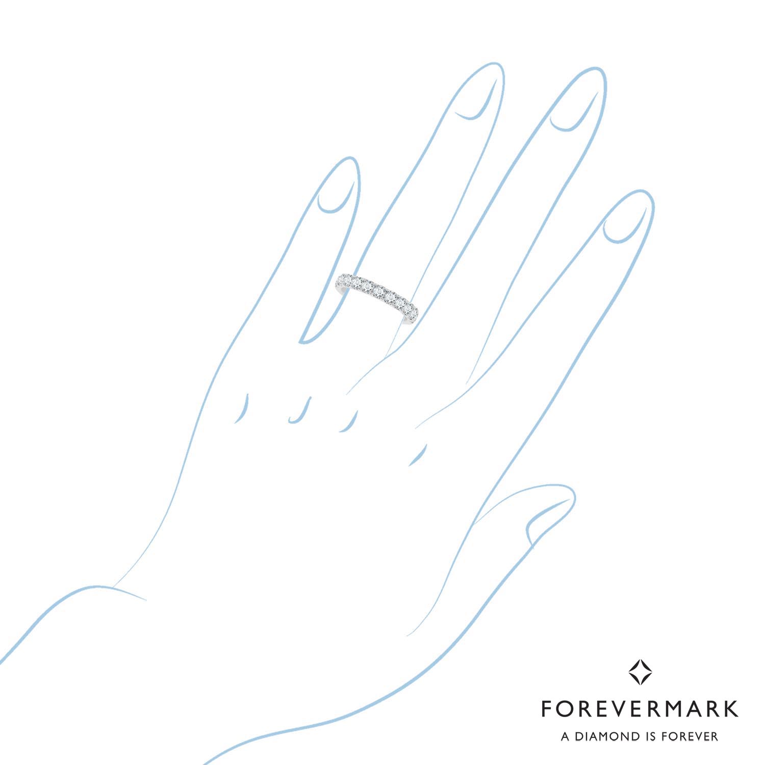 De Beers Forevermark Diamond Wedding Band in 18kt White Gold (1ct tw)