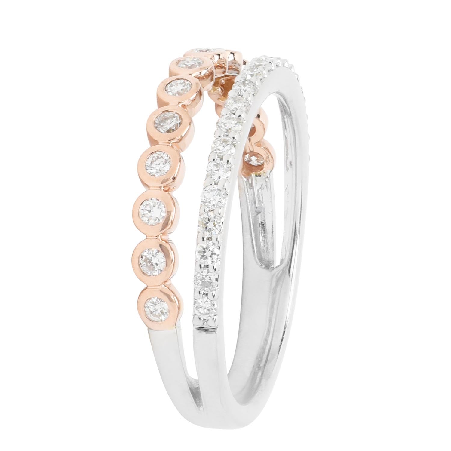 Diamond 2 Row Band in 14kt Rose and White Gold (3/8ct tw)