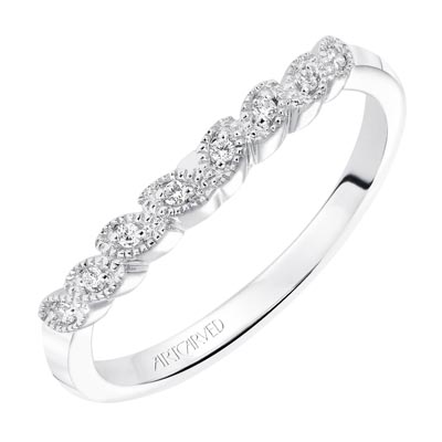 Artcarved Diamond Wedding Band in 14kt White Gold (1/20ct tw)