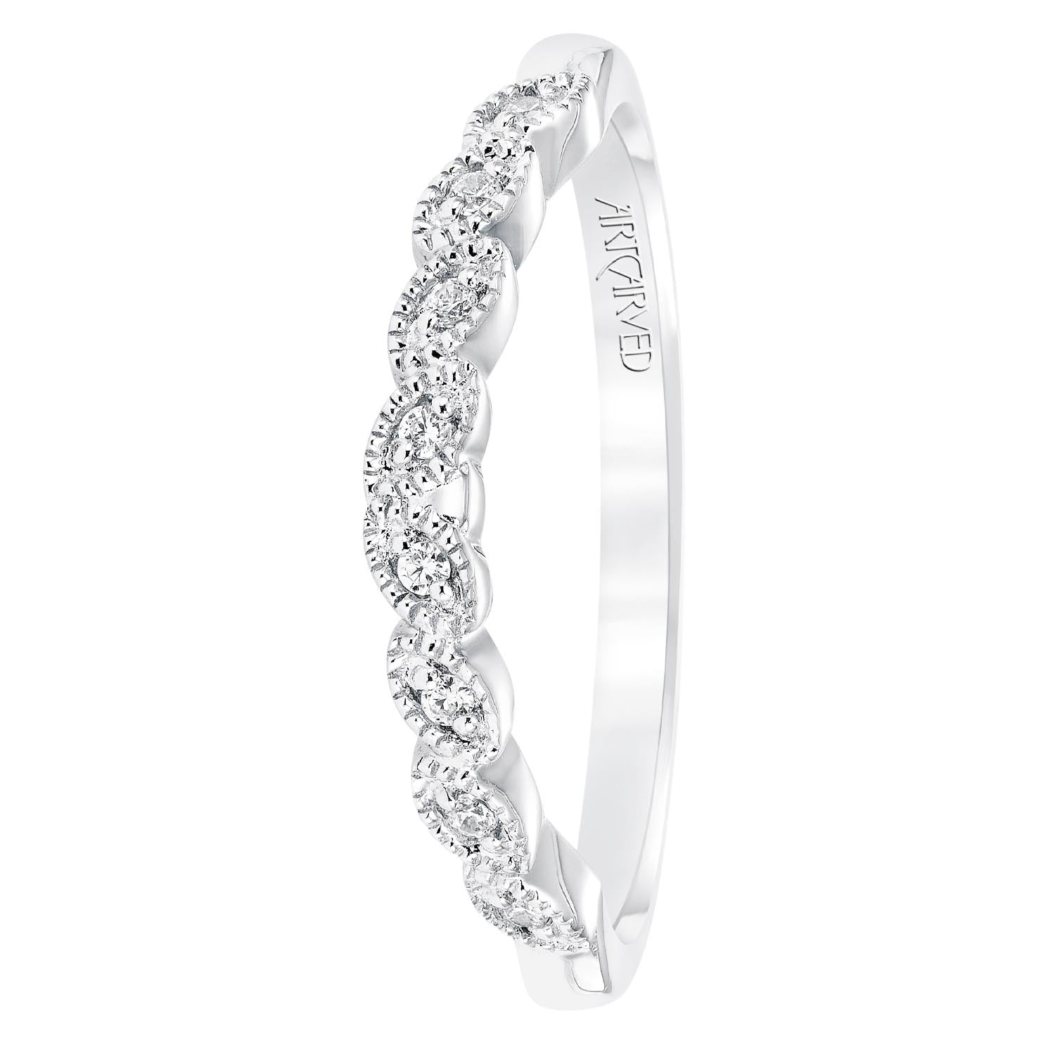 Artcarved Diamond Wedding Band in 14kt White Gold (1/20ct tw)