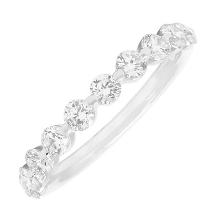 Diamond Shared Prong Wedding Band in 14kt White Gold (3/4ct tw)