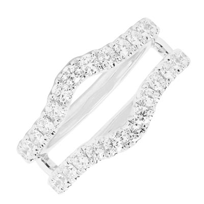 Diamond Curved Wedding Ring Insert in 14kt White Gold (1ct tw)