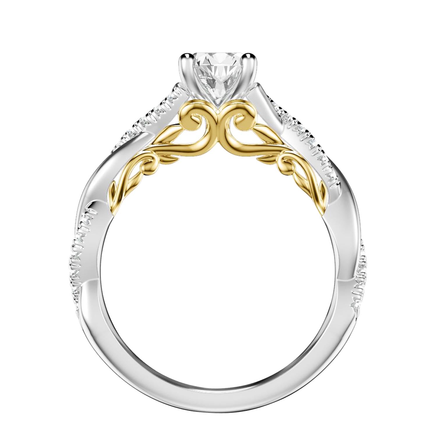 Artcarved Tilda Diamond Wedding Band in 14kt White and Yellow Gold (1/7ct tw)