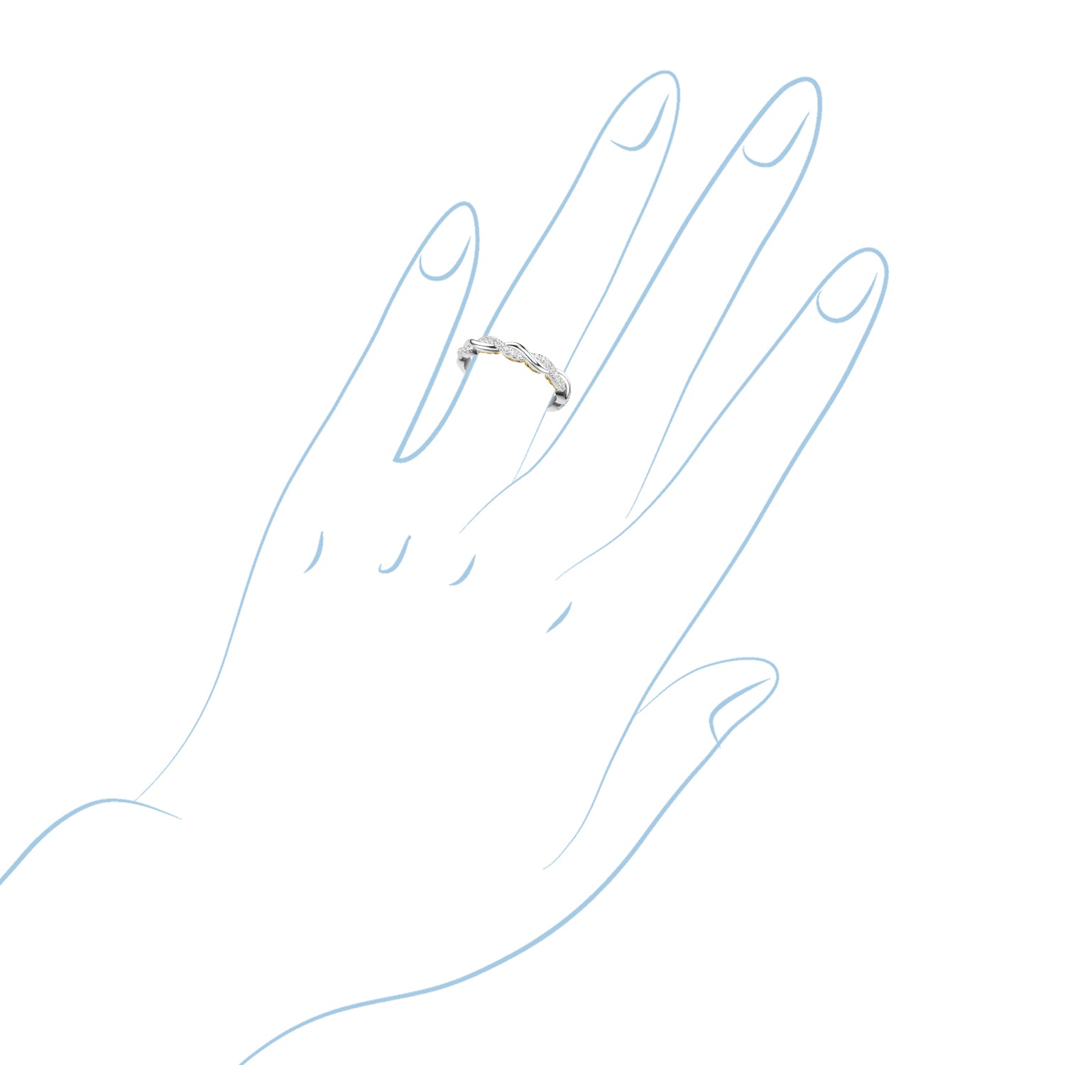 Artcarved Tilda Diamond Wedding Band in 14kt White and Yellow Gold (1/7ct tw)