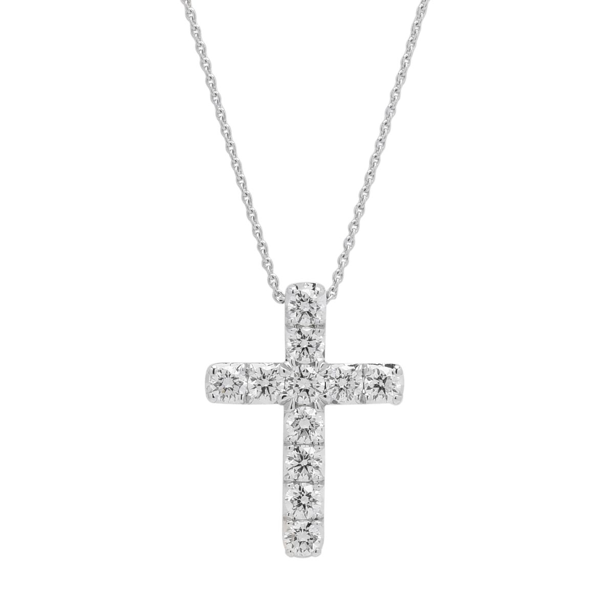 Diamond Cross Necklace in 14kt White Gold (1/2ct tw)