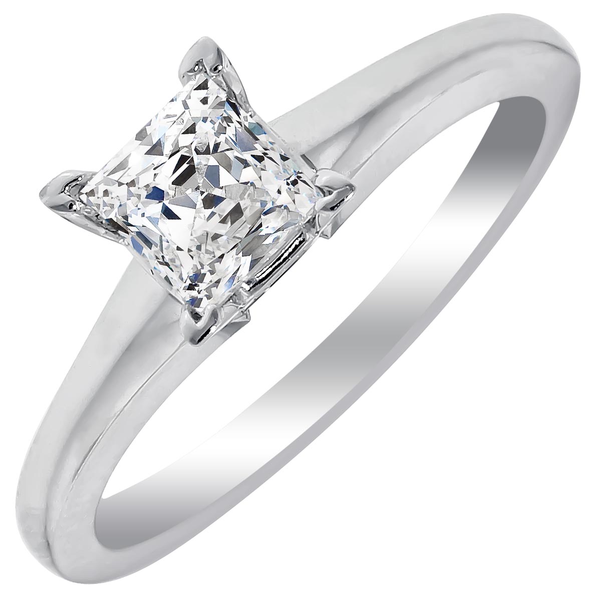 Princess Diamond Solitaire Engagement Ring in 14kt White Gold (3/4ct)