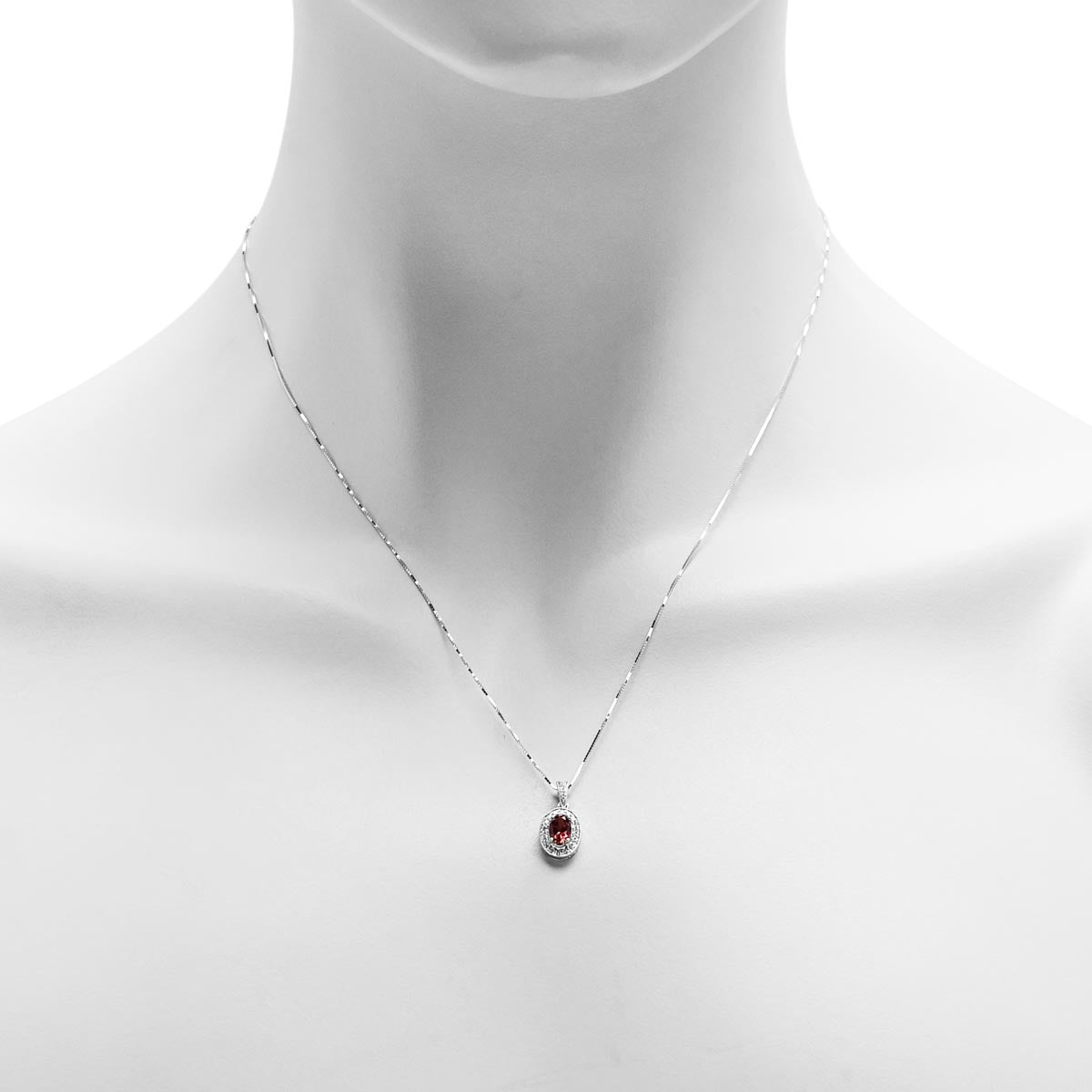 Maine Pink Tourmaline Necklace in 14kt White Gold (1/10ct tw)