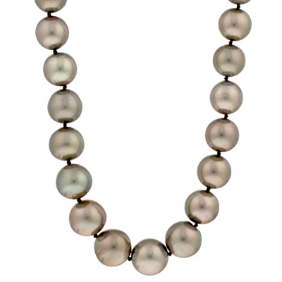 Tahitian Pearl Necklace in 14kt White Gold (8.5-11.5mm pearls)