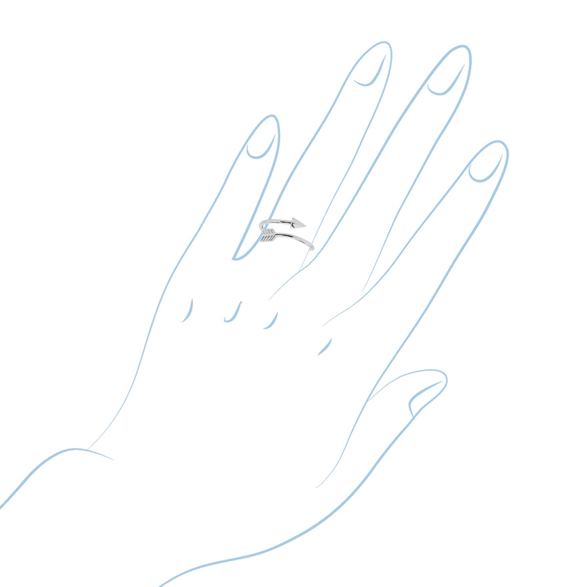 Arrow Ring in Sterling Silver (size 7)