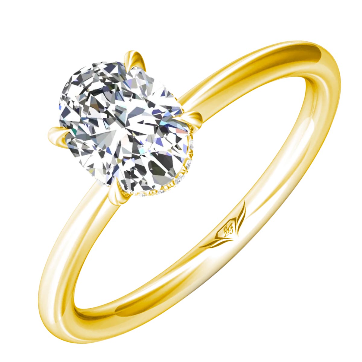 Martin Flyer Diamond Engagement Setting in 14kt Yellow Gold (1/20ct tw)