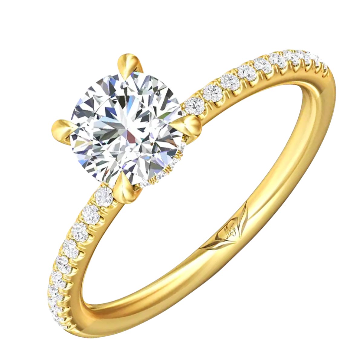 Martin Flyer Diamond Ring Setting in 14kt Yellow Gold (1/5ct tw)