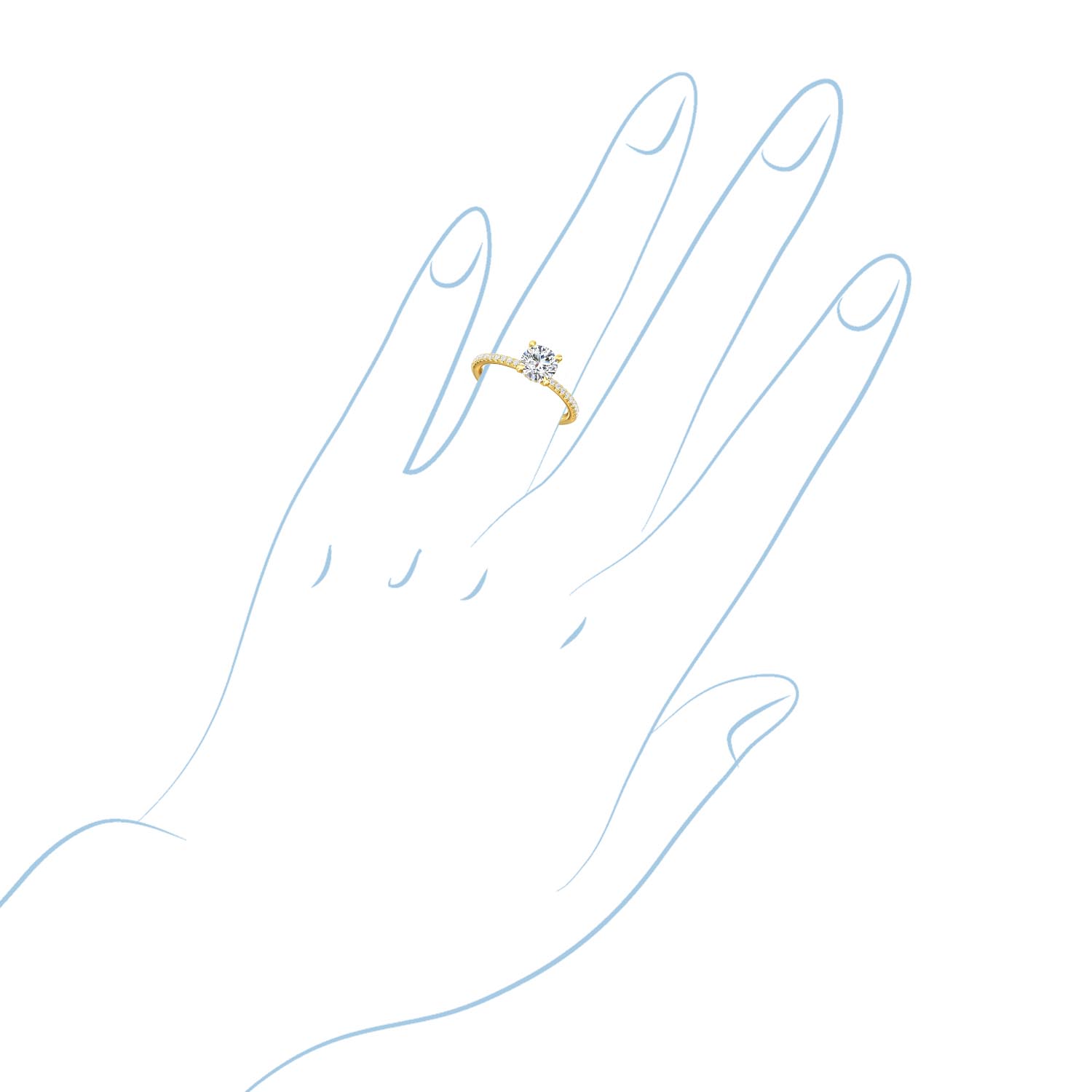 Martin Flyer Diamond Ring Setting in 14kt Yellow Gold (1/5ct tw)