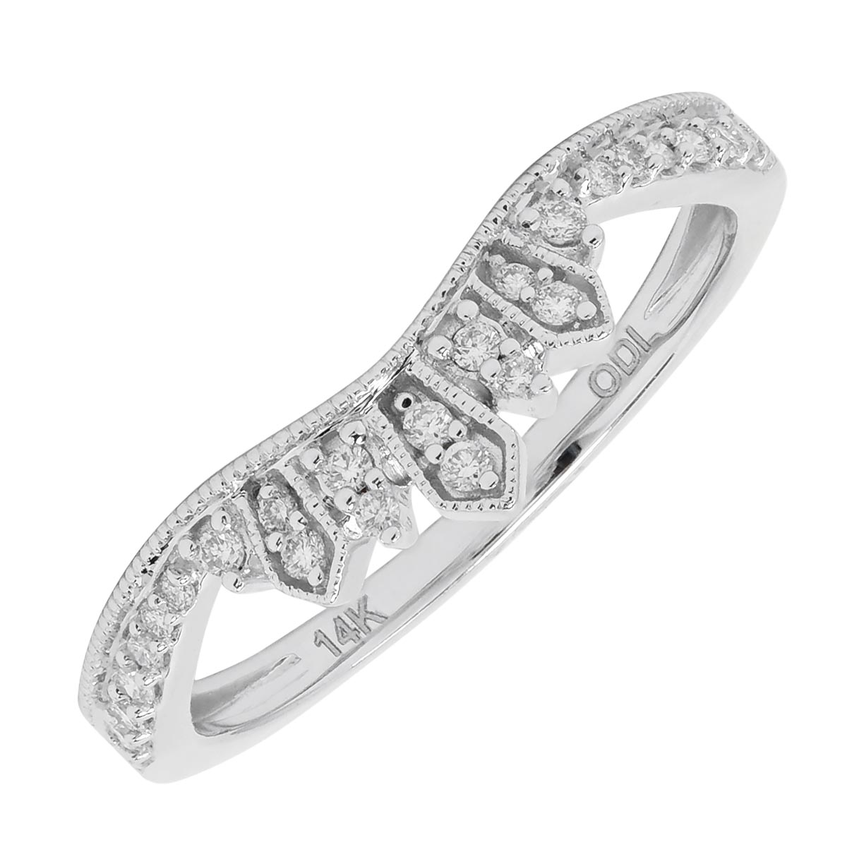 Diamond Curve Band in 14kt White Gold (1/7ct tw)