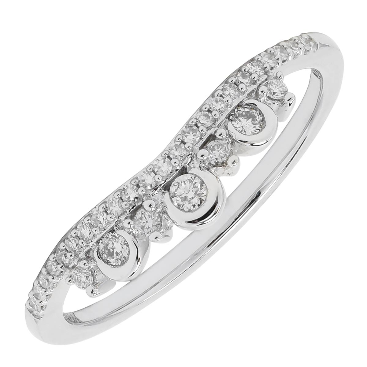 Diamond Bezel Curve Band in 14kt White Gold (1/7ct tw)