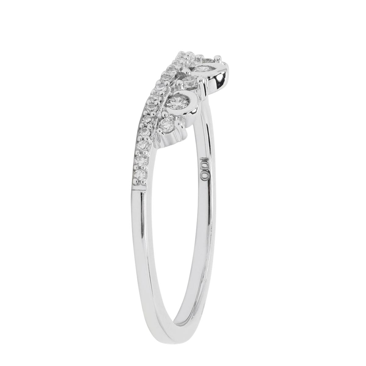 Diamond Bezel Curve Band in 14kt White Gold (1/7ct tw)