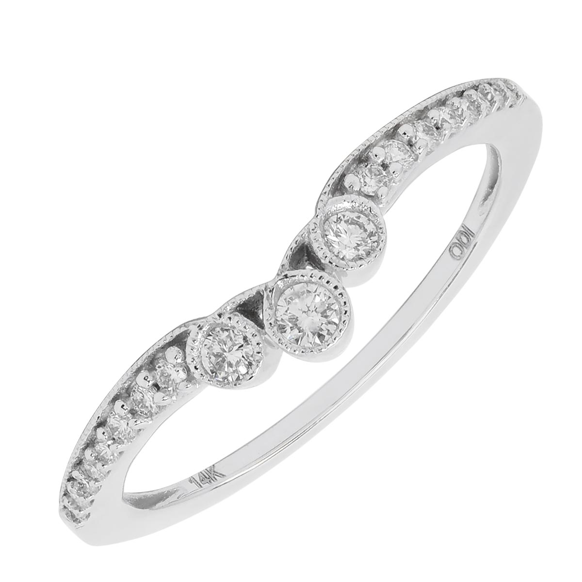 Diamond Bezel Curve Band in 14kt White Gold (1/5ct tw)