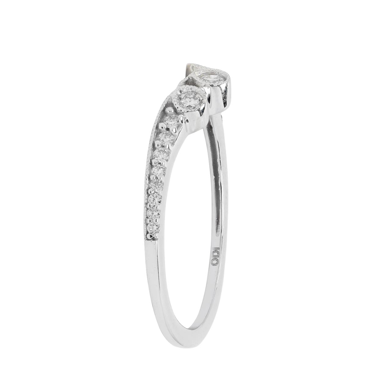 Diamond Bezel Curve Band in 14kt White Gold (1/5ct tw)