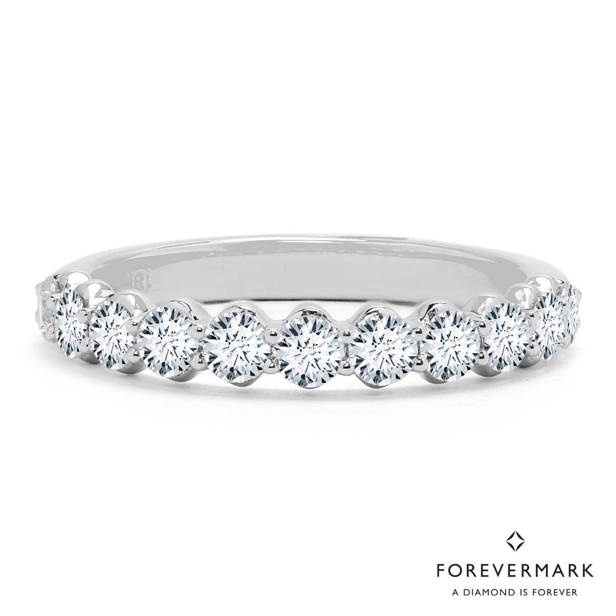 De Beers Forevermark Petite Diamond Wedding Band in 18kt White Gold (3/4ct tw)