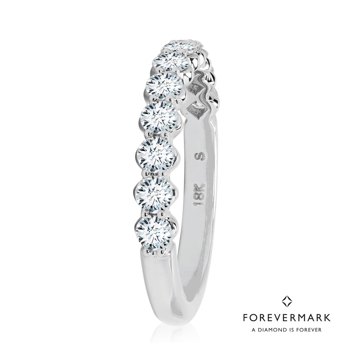 De Beers Forevermark Petite Diamond Wedding Band in 18kt White Gold (3/4ct tw)