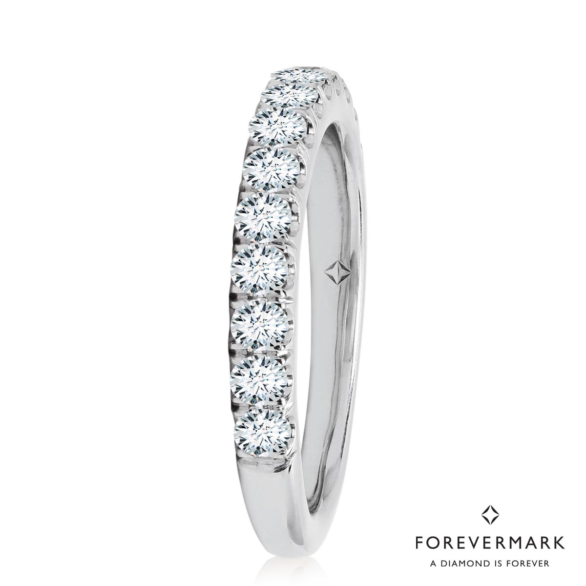 De Beers Forevermark Petite Diamond Wedding Band in 18kt White Gold (3/4ct tw)