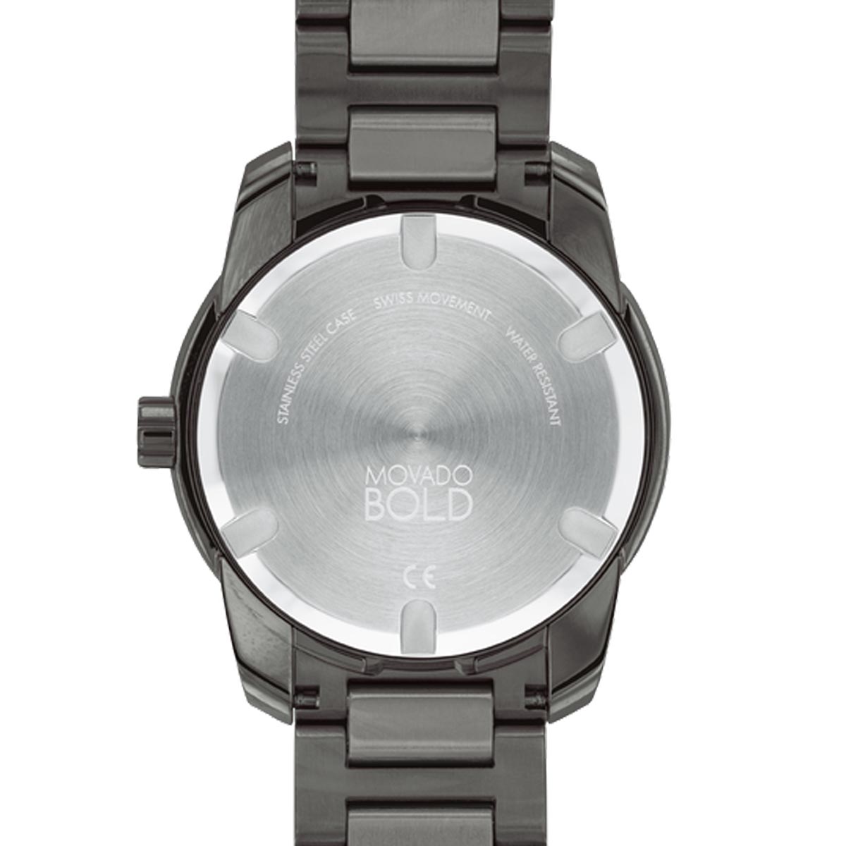 Movado Bold Verso Mens Watch with Gray Dial and Gunmetal Gray Ion Plated Bracelet (Swiss quartz movement)