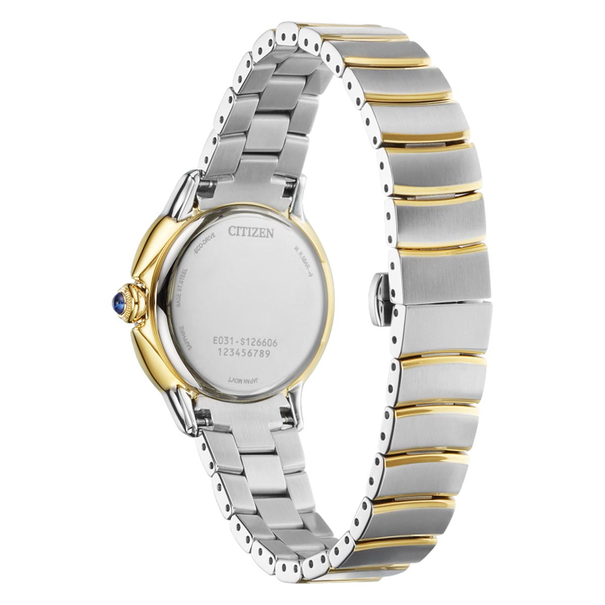 Citizen Ceci Womens Diamond Watch with Black Dial and Stainless Steel and Yellow Gold Toned Bracelet (eco drive movement)