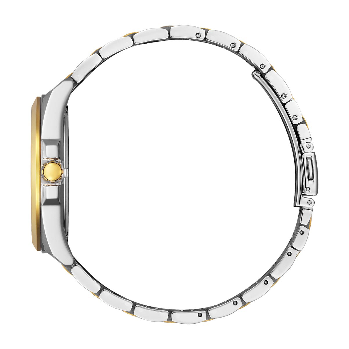 Citizen Peyten Mens Watch with Silver Toned Dial and Stainless Steel and Yellow Gold Toned Bracelet (eco drive movement)