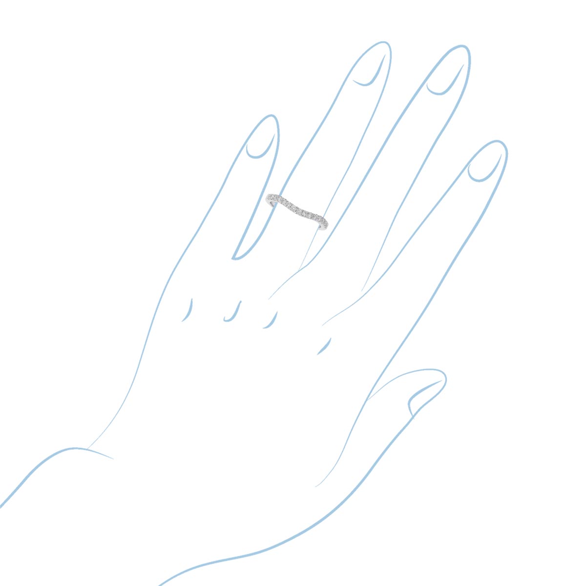 Diamond Curved Band in 14kt White Gold (1/3ct tw)