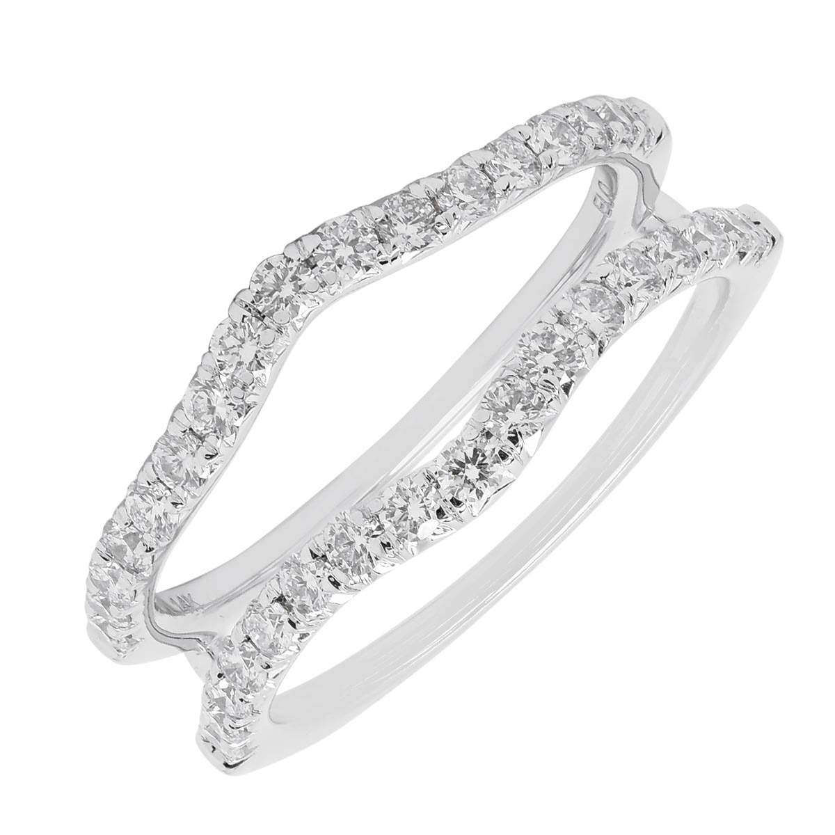 Diamond Curved Wedding Ring Insert in 14kt White Gold (5/8ct tw)