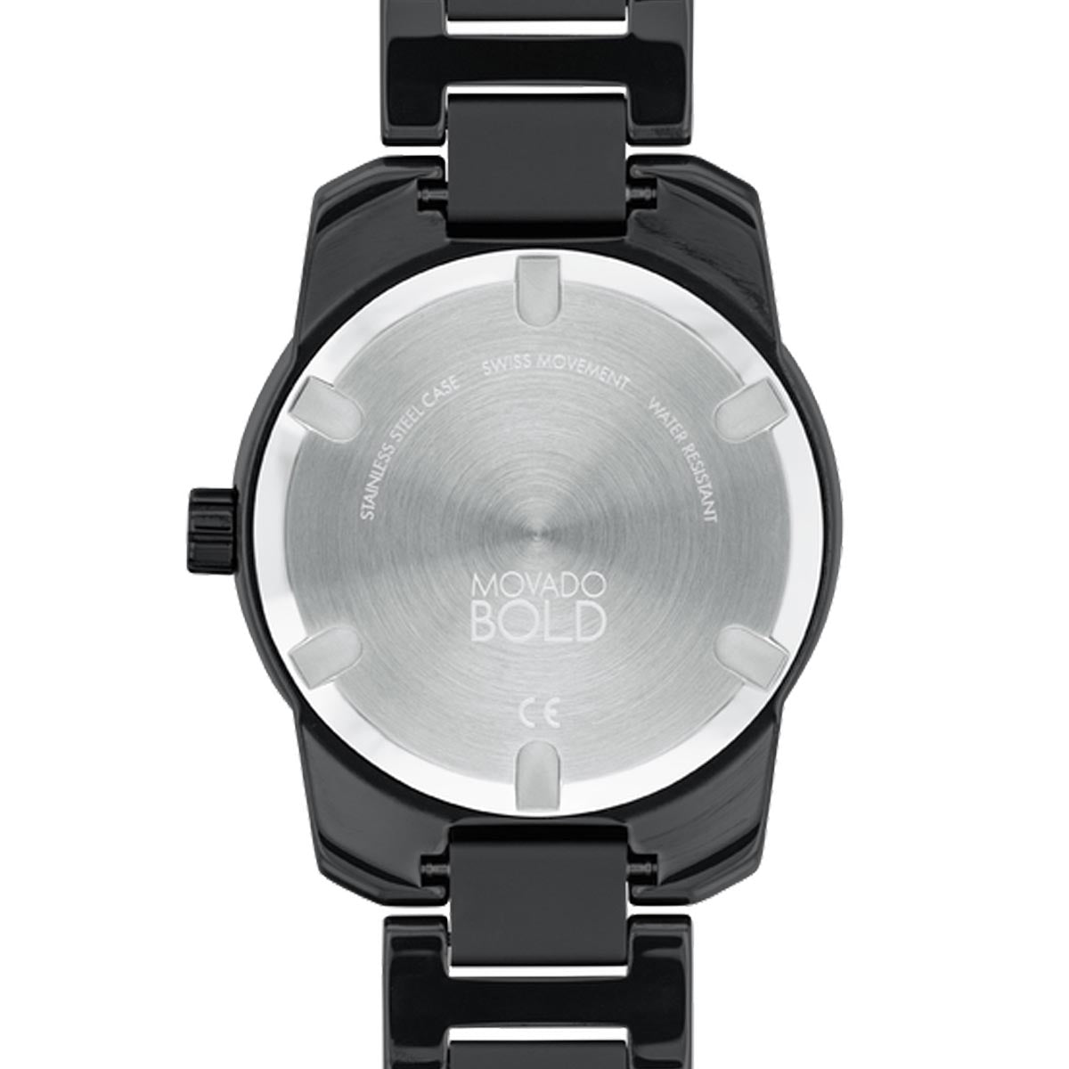 Movado Bold Mens Watch with Black Dial and Black Ceramic Bracelet (Swiss quartz movement)
