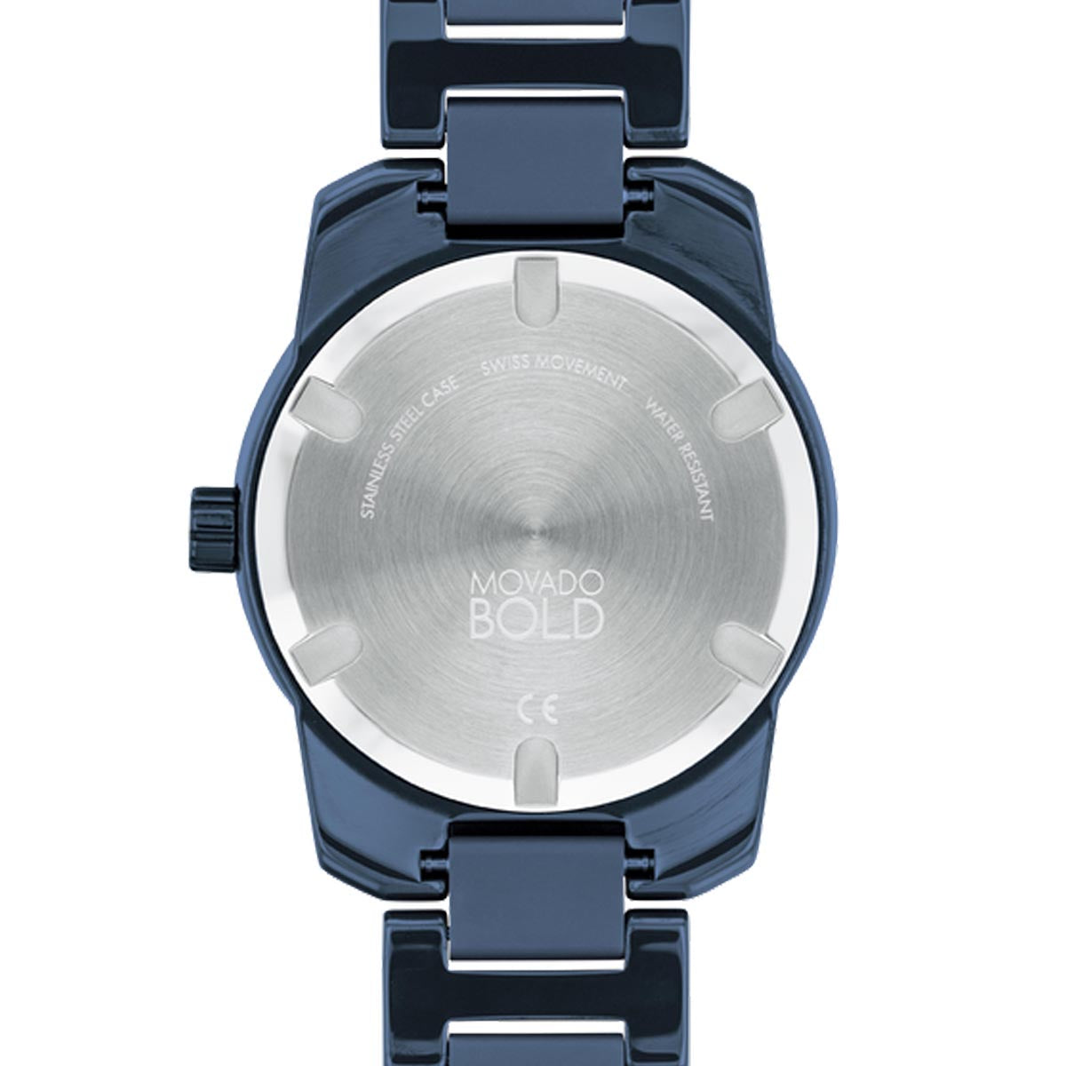Movado Bold Mens Watch with Black Dial and Blue Ceramic Bracelet (Swiss quartz movement)