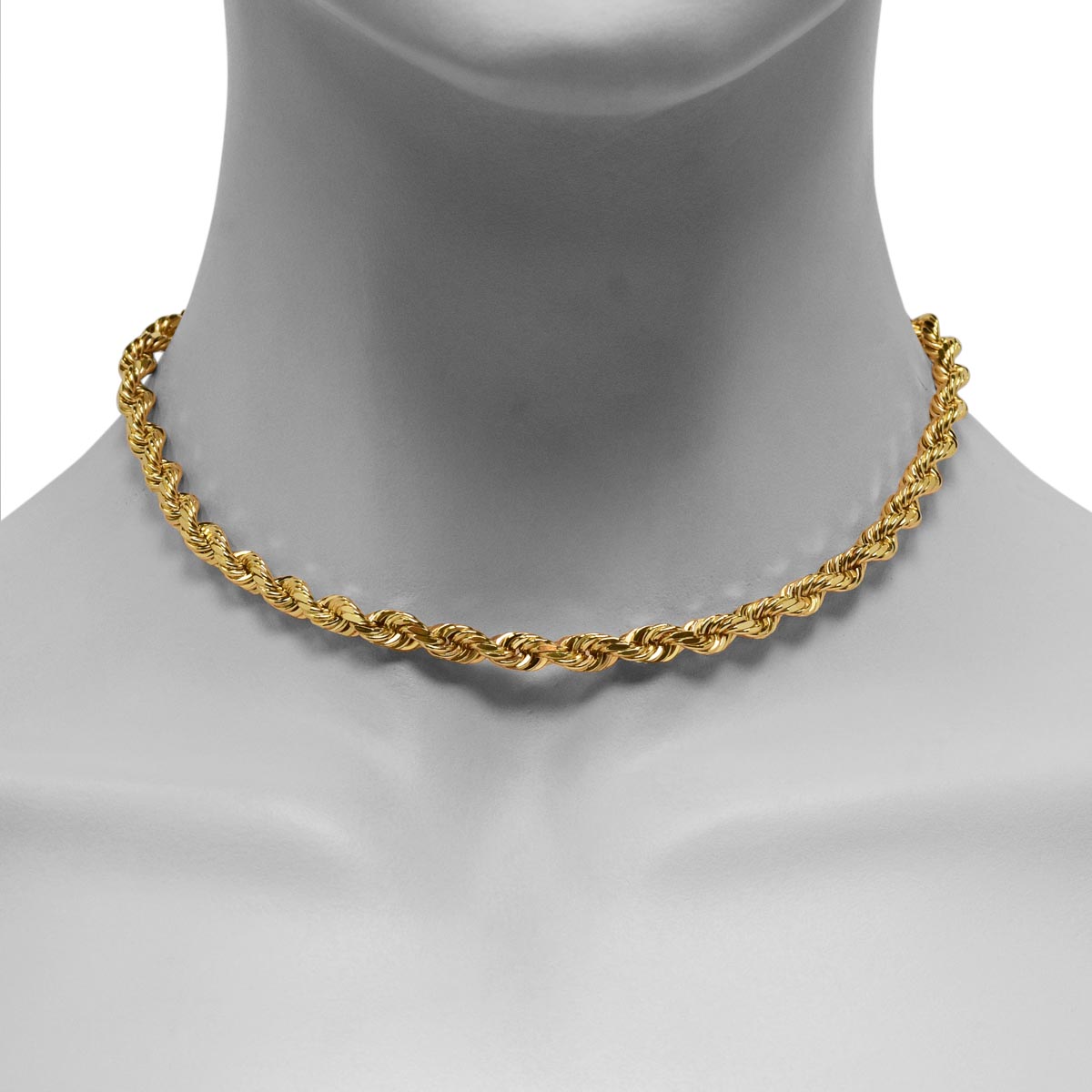 Estate Rope Chain in 14kt Yellow gold (16 inches and 6mm wide)
