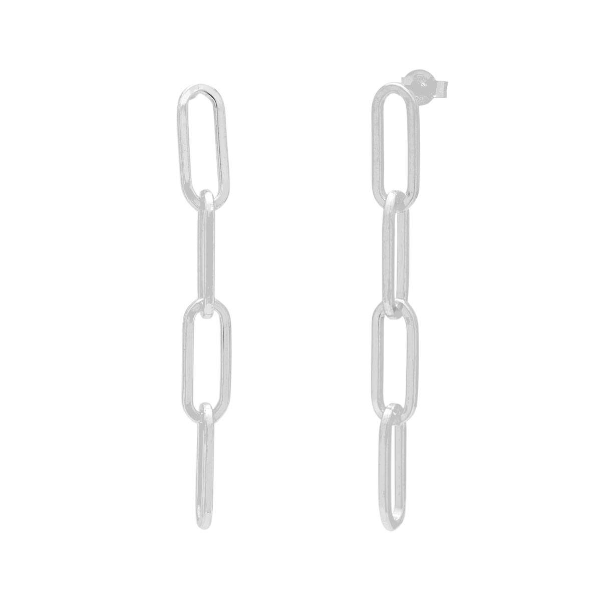 Four Link Paperclip Earrings in Sterling Silver