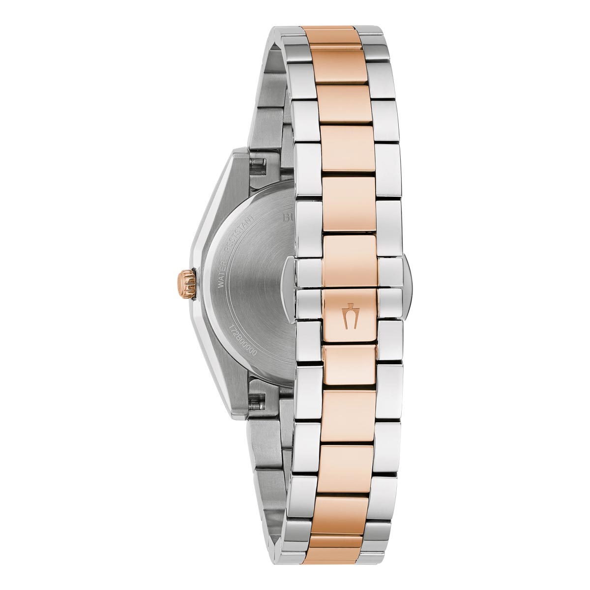 Bulova Surveyor Womens Watch with Mother of Pearl Dial and Stainless Steel and Rose Gold Toned Bracelet (quartz movement)
