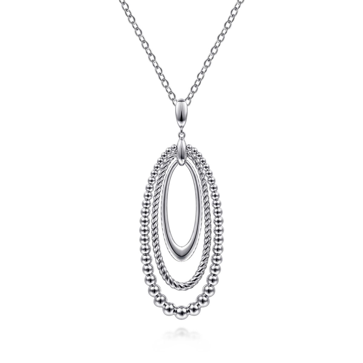 Gabriel Bujukan Collection Oval Necklace in Sterling Silver