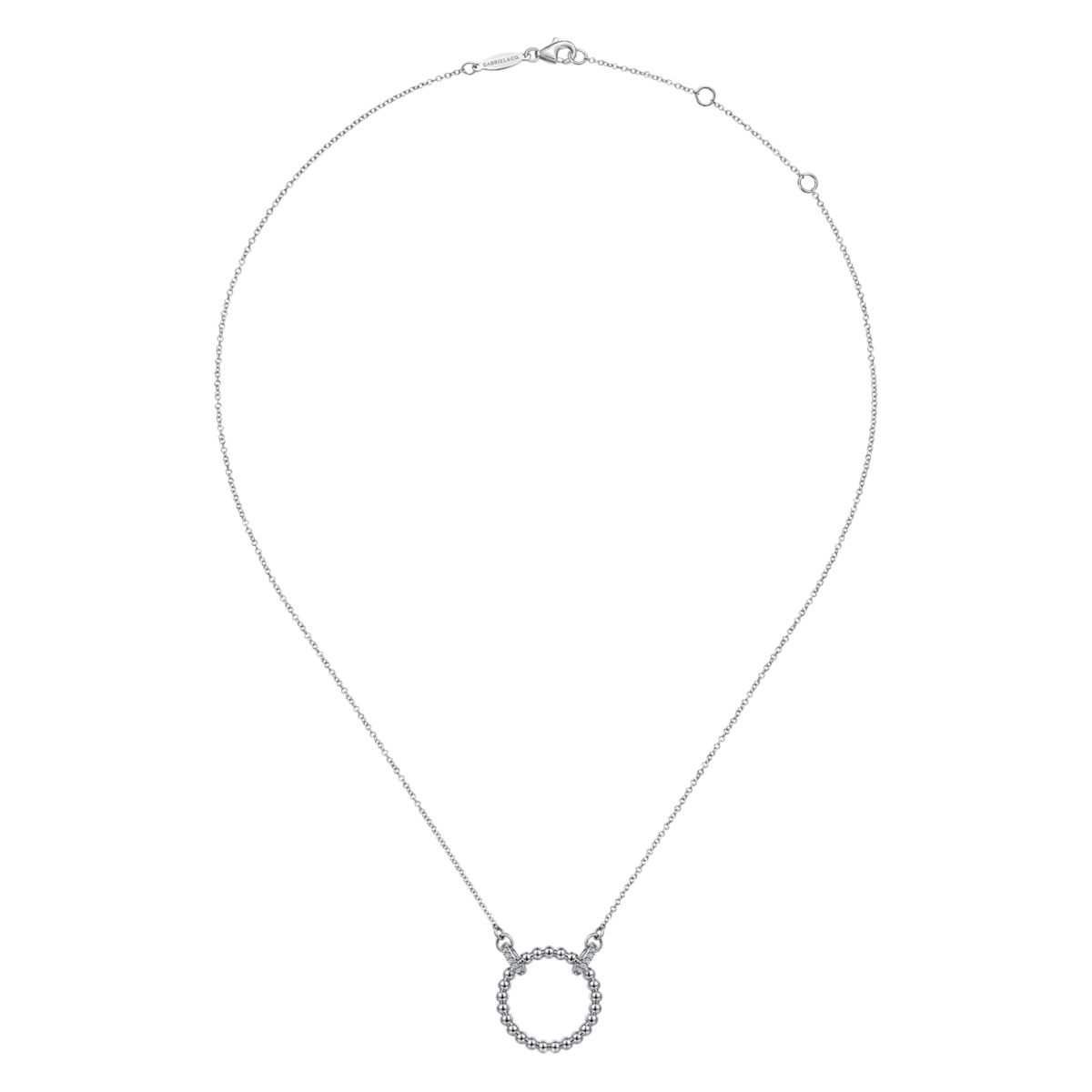 Gabriel White Sapphire Bujukan Circle Necklace in Sterling Silver