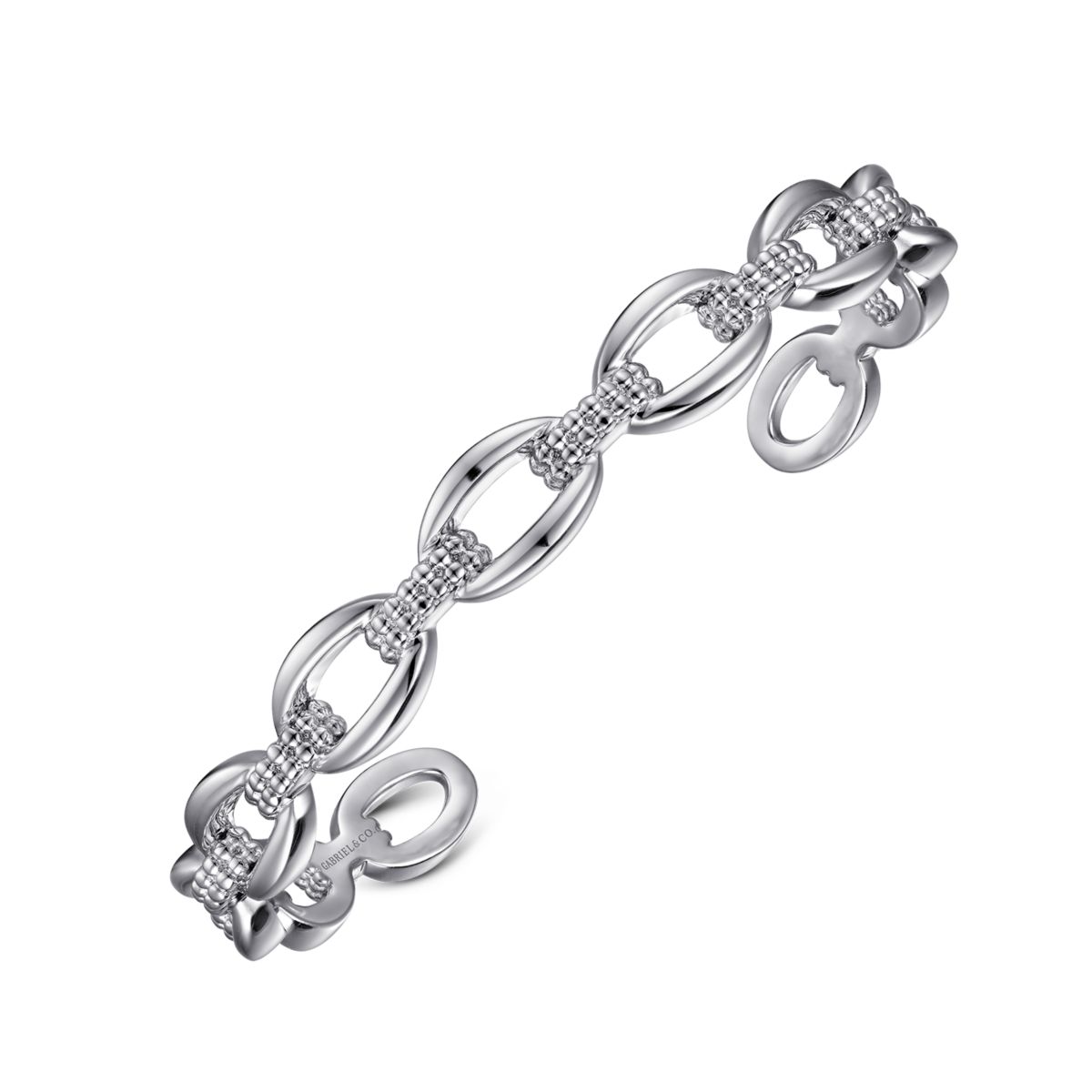 Gabriel Bujukan Collection Oval Link Cuff Bracelet in Sterling Silver