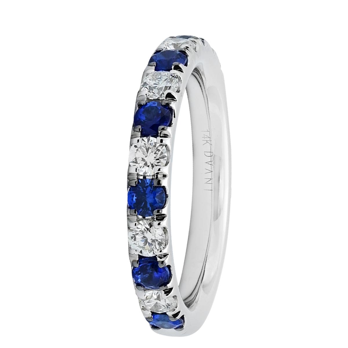 Sapphire and Diamond Band in 14kt White Gold (5/8ct tw)