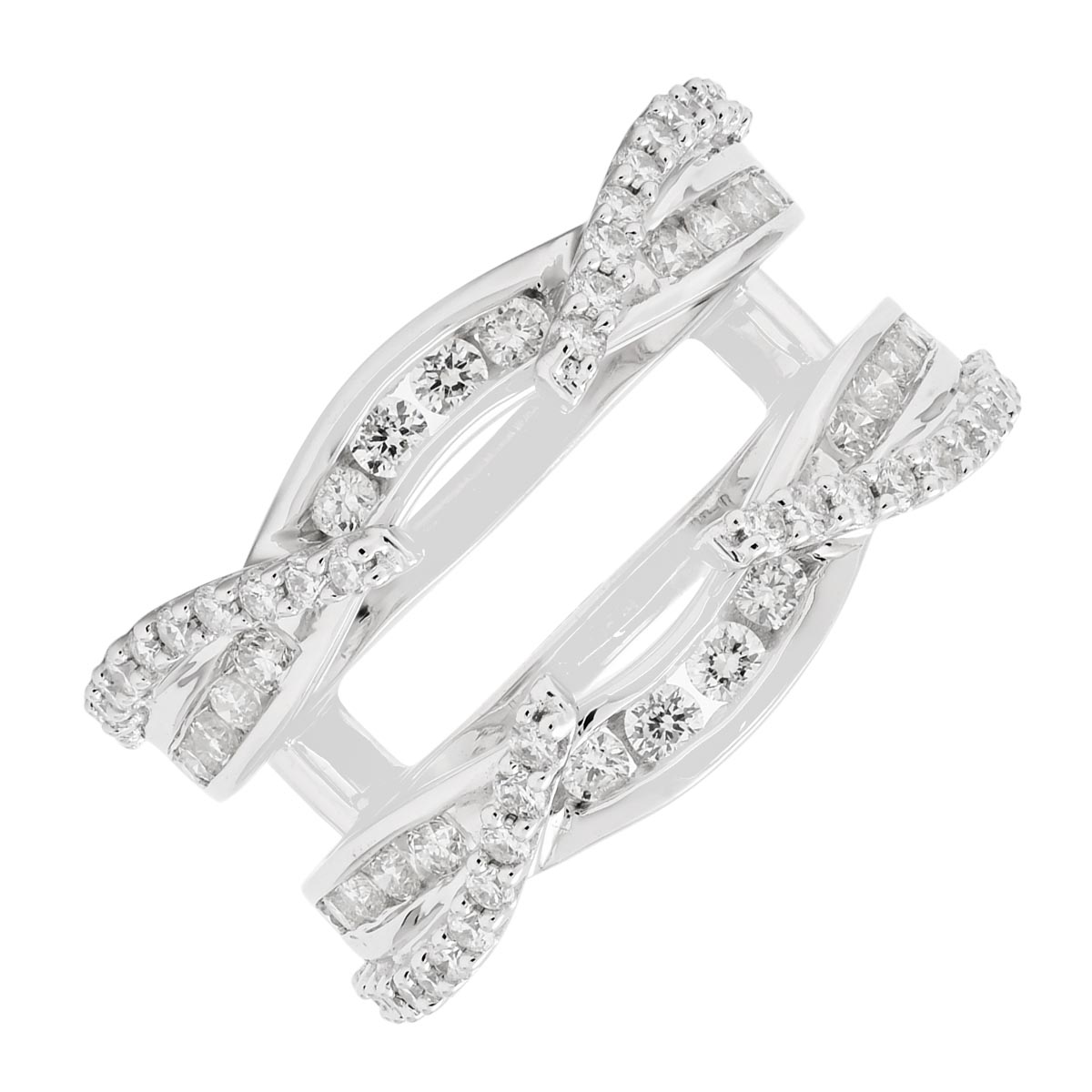 Diamond Insert Wedding Band in 14kt White Gold (1ct tw)