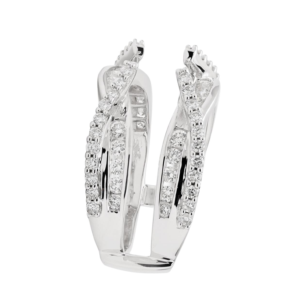 Diamond Insert Wedding Band in 14kt White Gold (1ct tw)