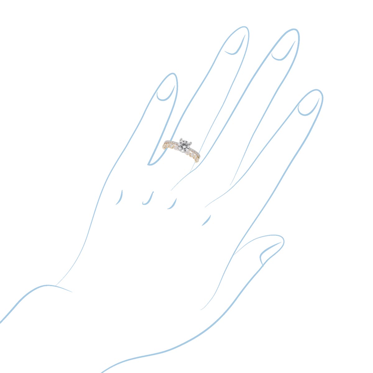 Daydream Diamond Engagement Ring Setting in 14kt Yellow and White Gold (1/2ct tw)