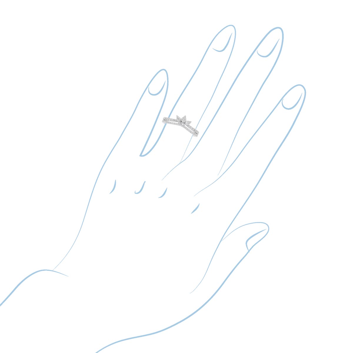 Diamond Curve Band in 14kt White Gold (1/3ct tw)
