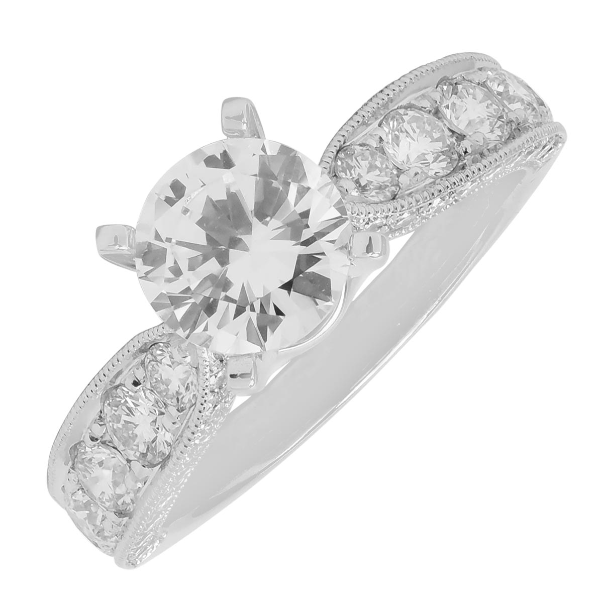 Diamond Engagement Ring Setting in 14kt White Gold (1 1/10ct tw)