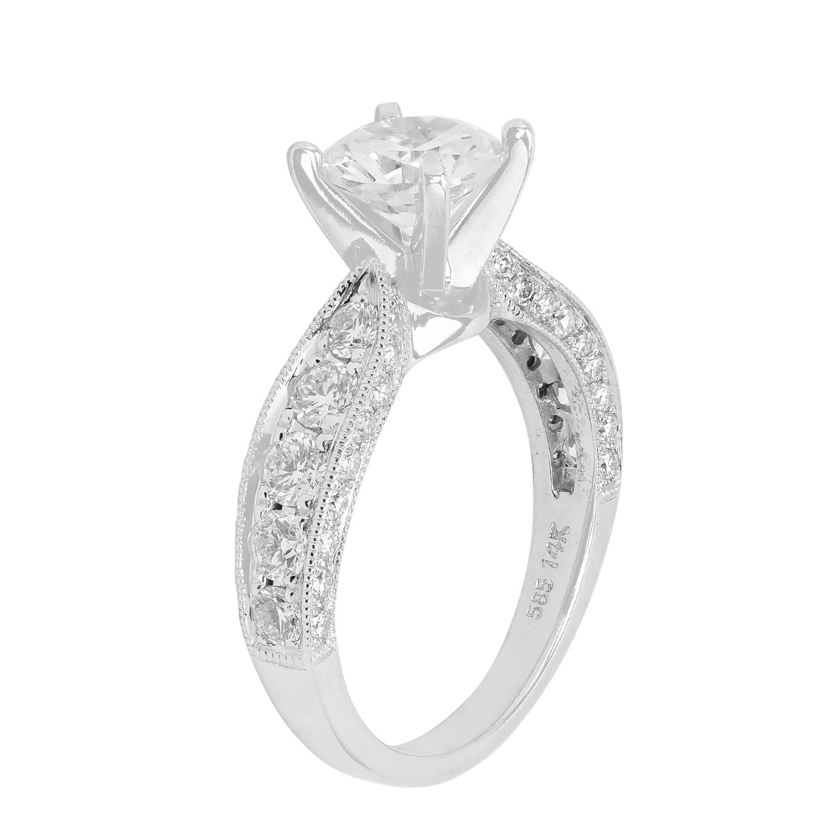 Diamond Engagement Ring Setting in 14kt White Gold (1 1/10ct tw)