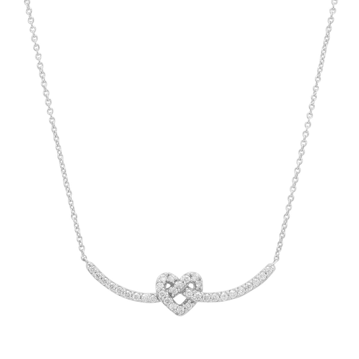 Diamond Love Knot Necklace in Sterling Silver (1/4ct tw)