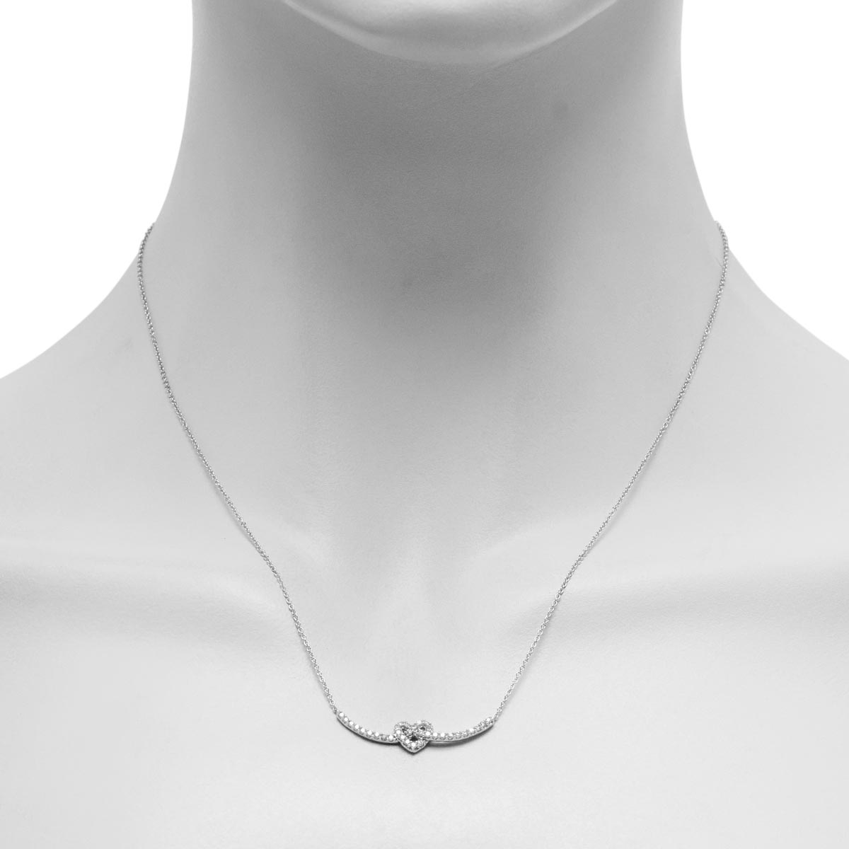 Diamond Love Knot Necklace in Sterling Silver (1/4ct tw)
