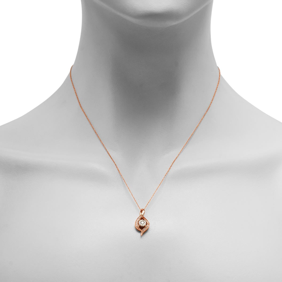 Lovebright Diamond Fashion Necklace in 14kt Rose Gold (1/5ct tw)