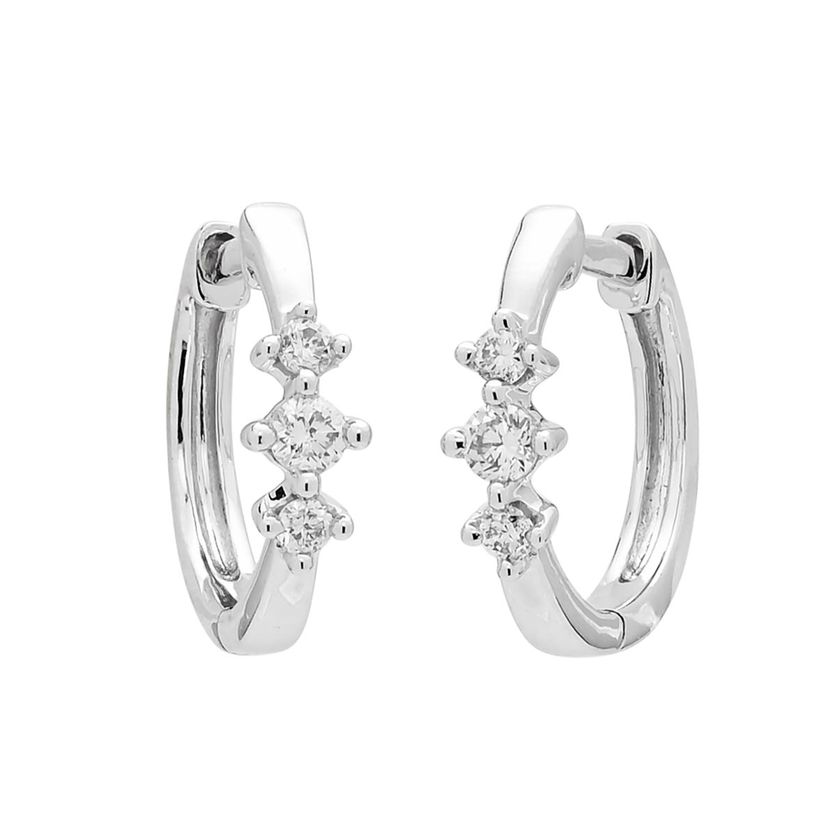 Diamond Huggie Hoop Earrings in 10kt White Gold (1/7ct tw)