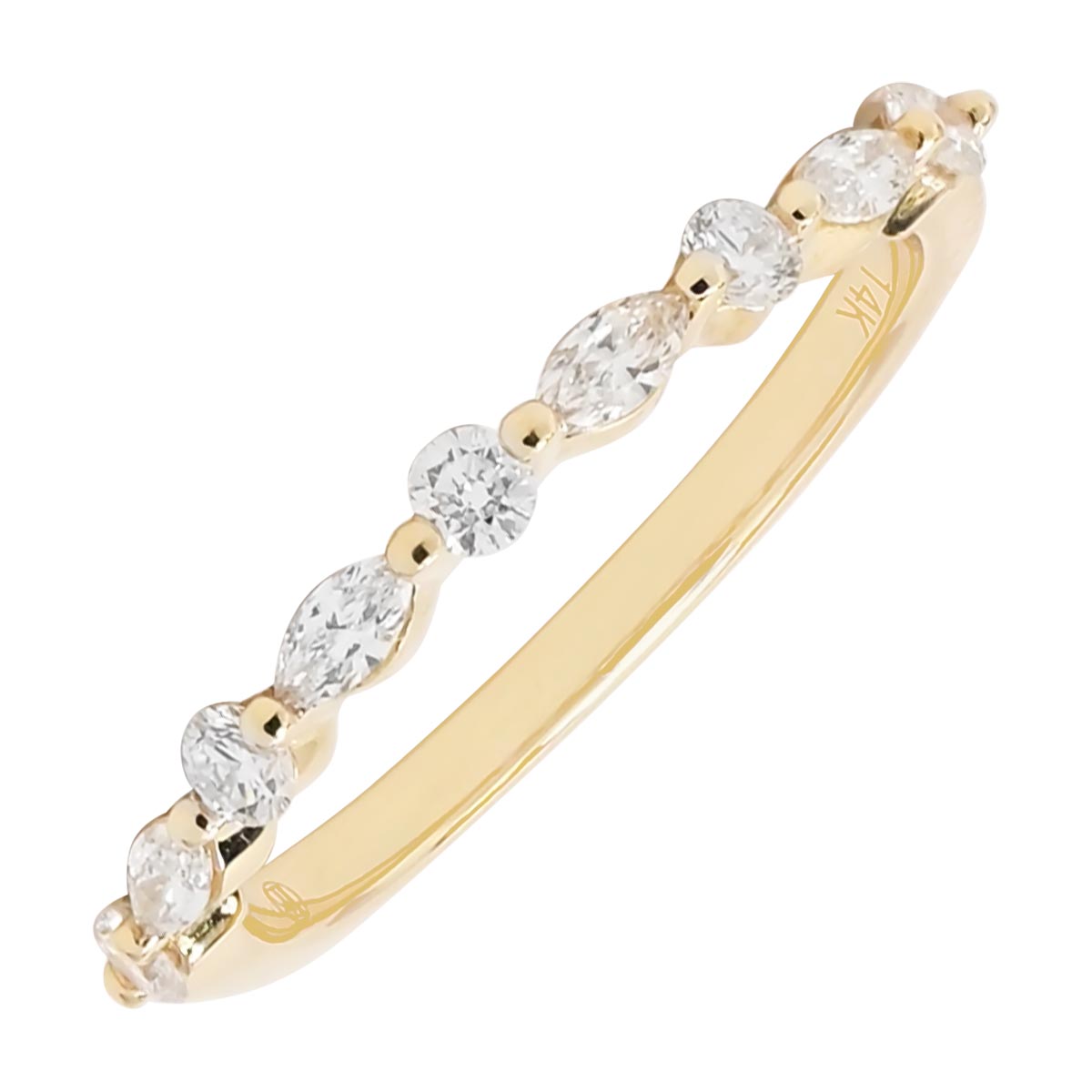 Daydream Round and Marquise Diamond Band in 14kt Yellow Gold (1/3ct tw)